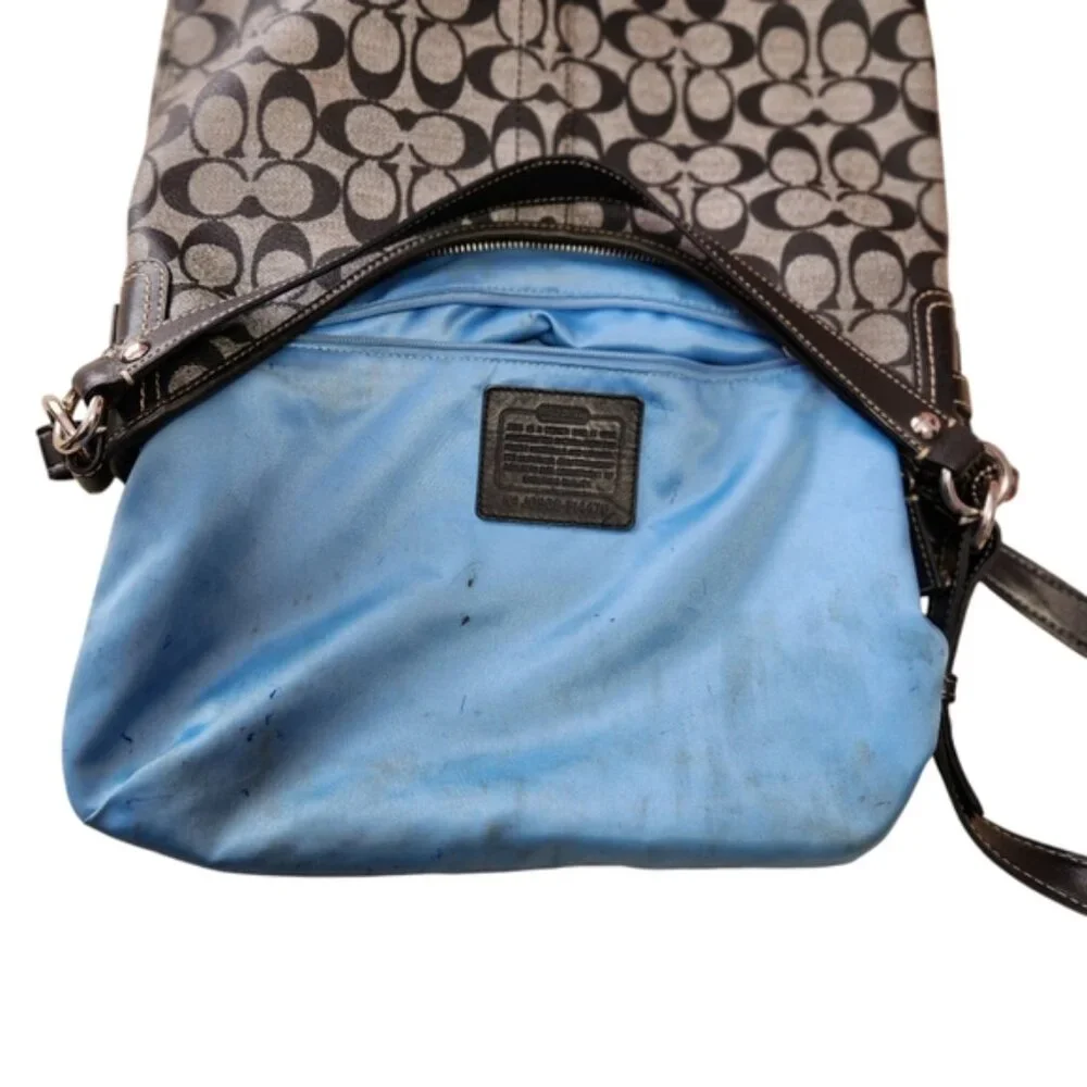 Coach# F14476 Signature Black and Gray Women's Bag - Picture 15 of 16